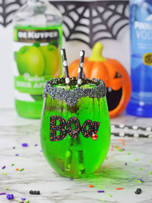 Boo Halloween Stemless Wine Glass