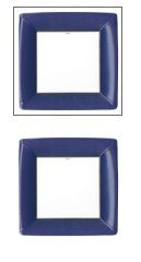 Dinner Plates Square Grosgrain Border Navy