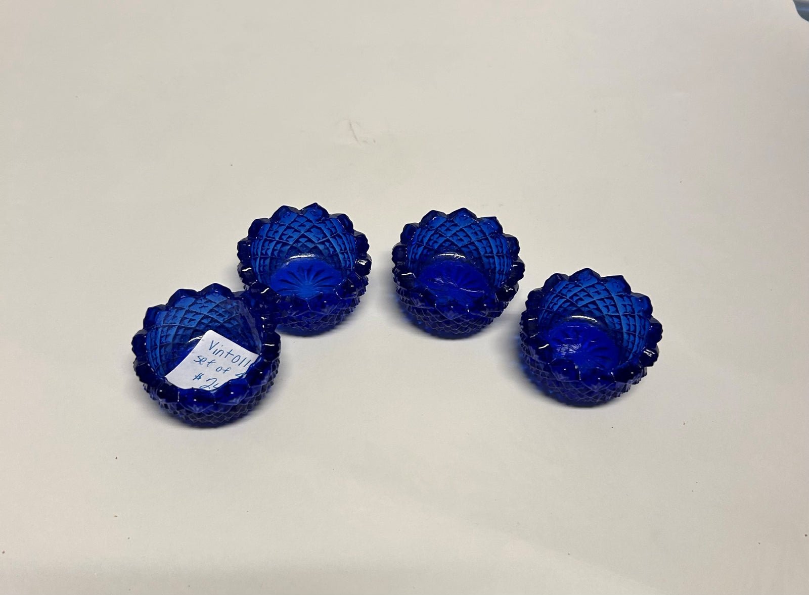 Vintage dark blue salt cellars