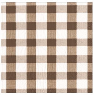 Gingham Chocolate Guest Towel
