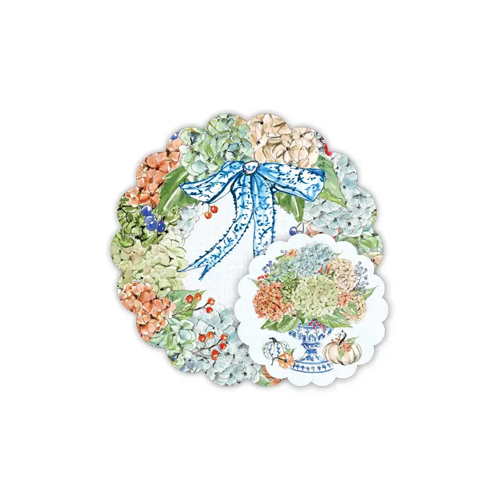 Hydrangea and Pumpkins Assortment Doiley Set